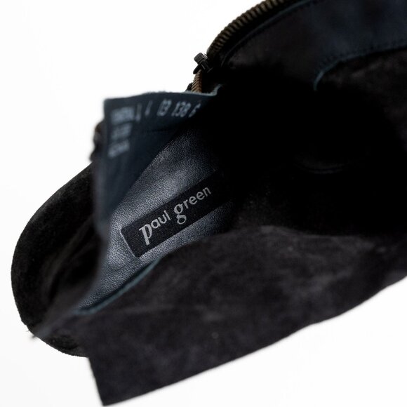 Paul Green Suede Leather Bootie Black Western Nicole Made in Austria - Picture 14 of 16